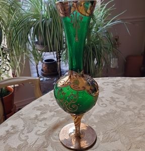 Vintage Czech art glass vase